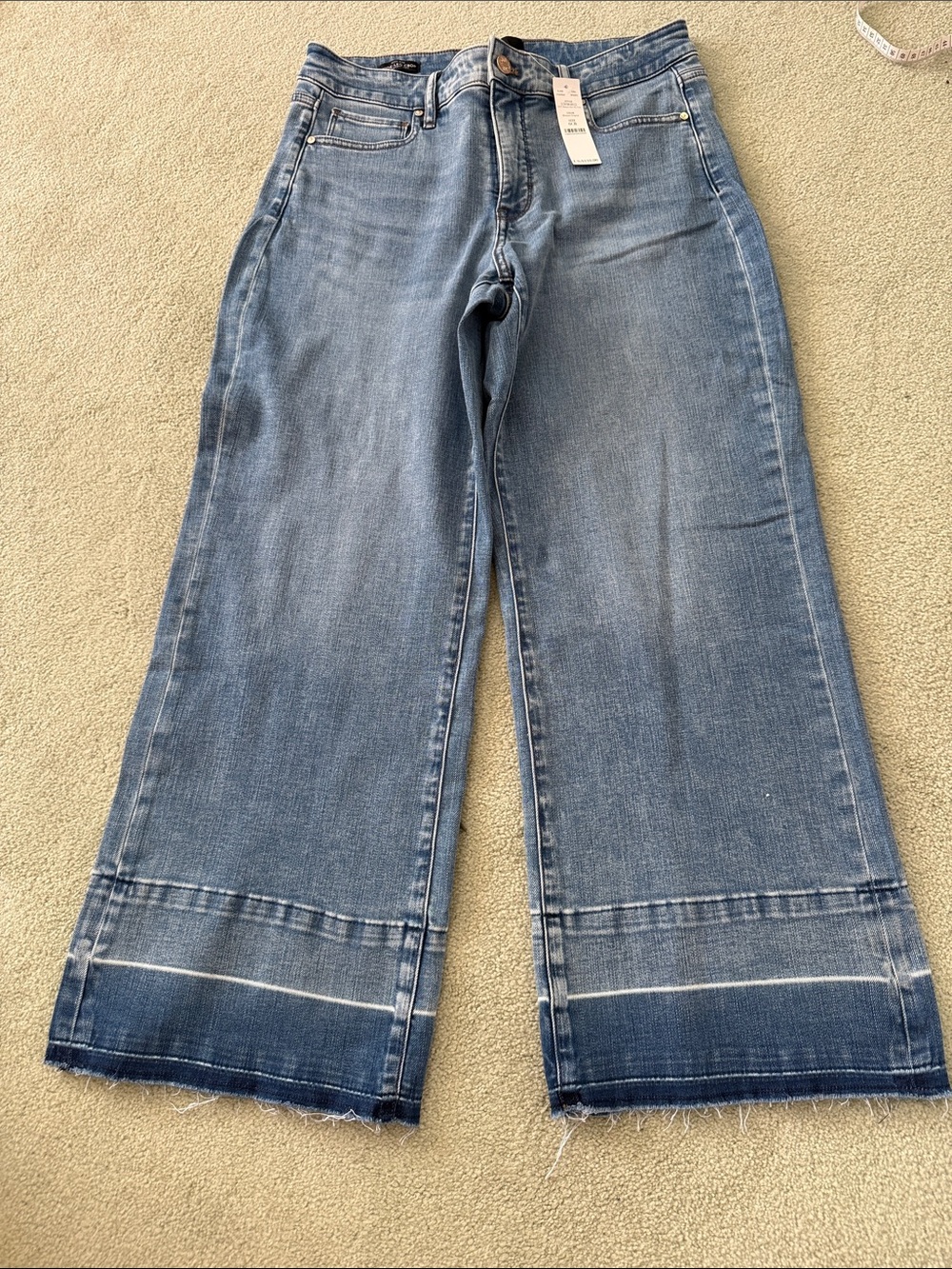 WHBM Wide Leg Crop Women's Jeans in Light Blue
